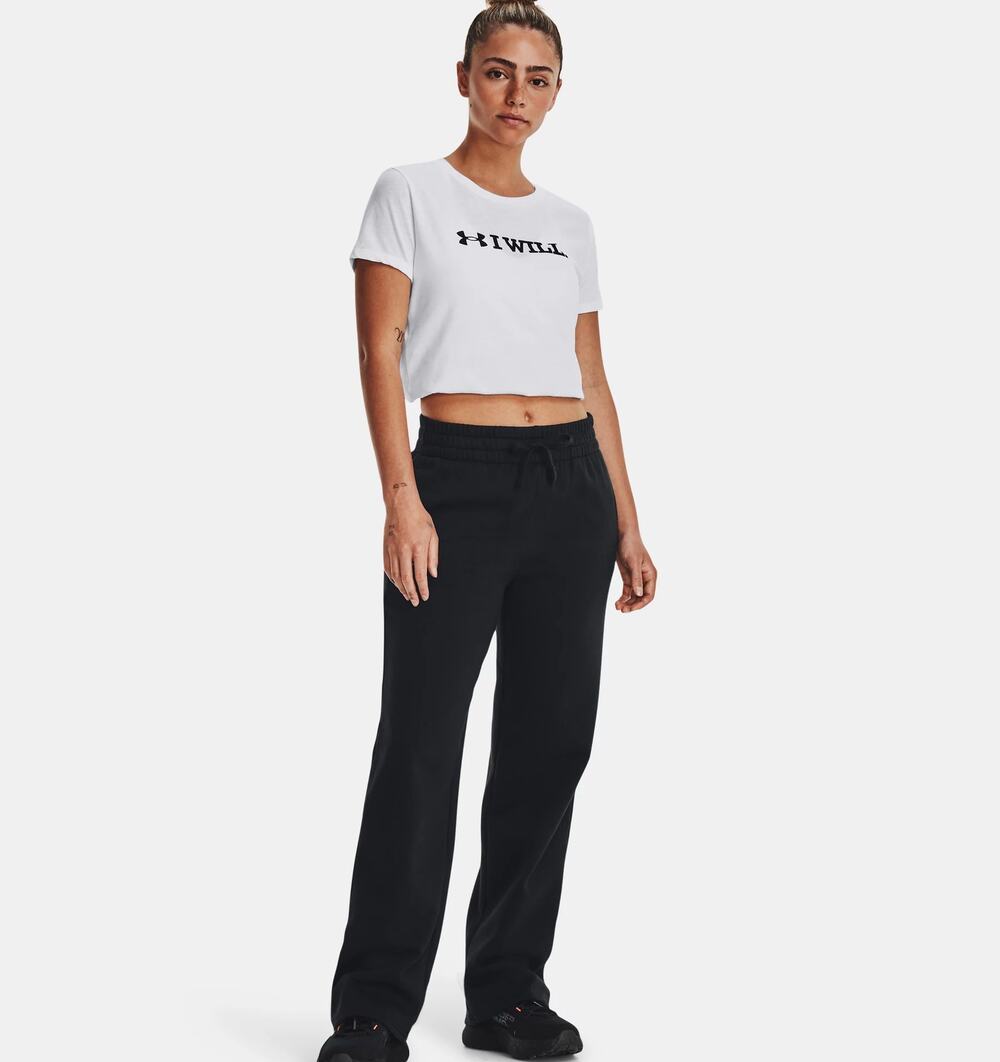 NWT Under Armour UA Rival Fleece Women's Straight Leg Pants in Black size Large